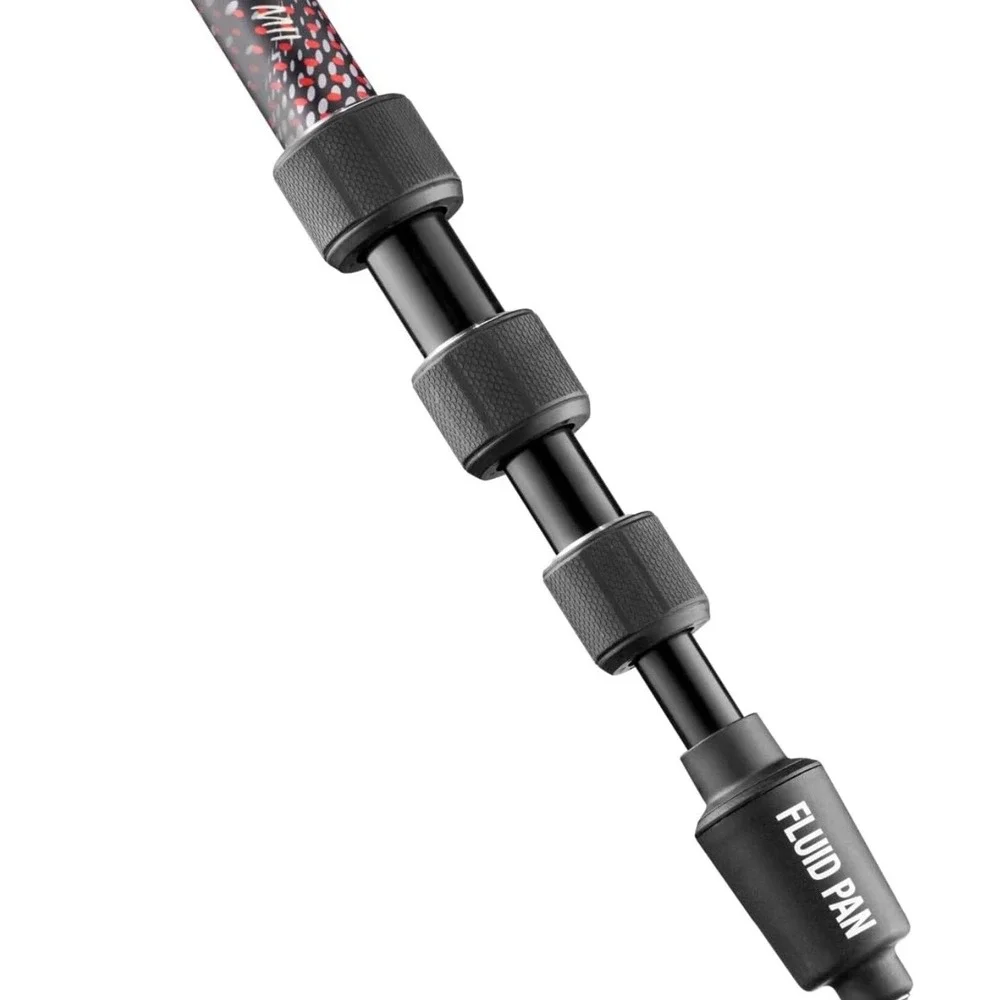 Manfrotto Video Monopod Unisex OS Red Element MII 4-Section Aluminum Fluid Pan